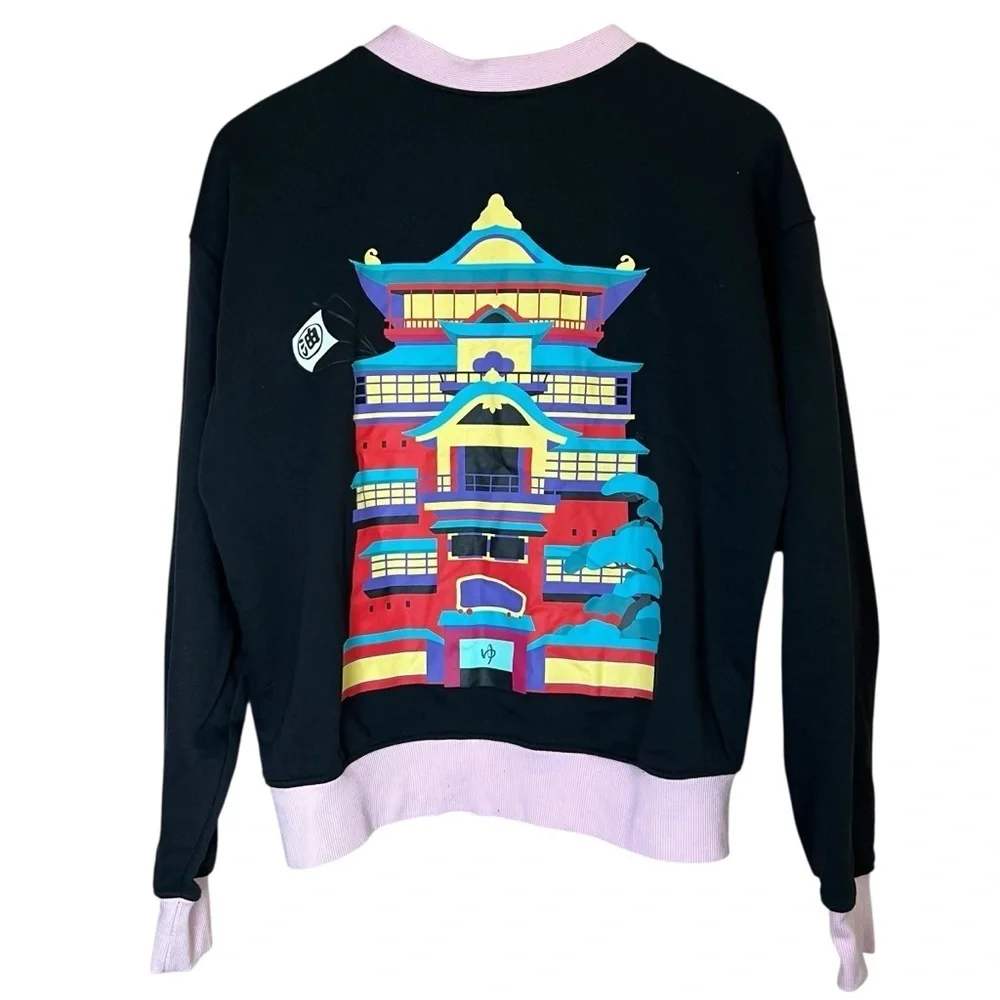Her Universe Studio Ghibli Spirited Away No-Face Bathhouse Girls Cardigan Sz L